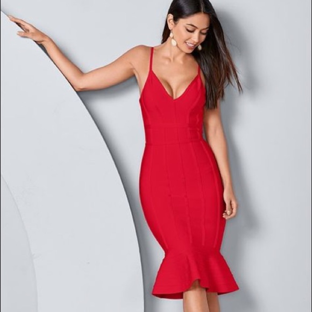 VENUS Bandage Bodycon Dress (Red)